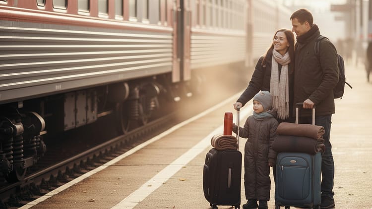 семья на вокзале