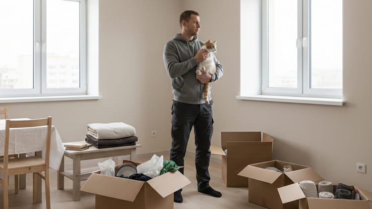 заселение на новом месте службы с животным